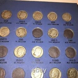 47 MERCURY&ROOSEVELT&Barber DIME LOT MIXED DATE & Mint Marks DIMES 90% SILVER