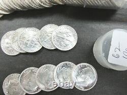 50 Coin Roll 1962 Roosevelt Dimes Gem BU 90% Silver Q1JE