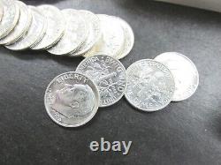50 Coin Roll 1962 Roosevelt Dimes Gem BU 90% Silver Q1JG