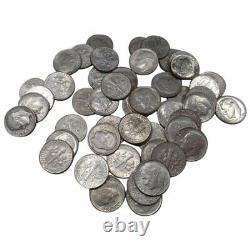 50 Roosevelt Dimes ONE ROLL, 90% Silver Coin Lot, Circulated, Choose How Many