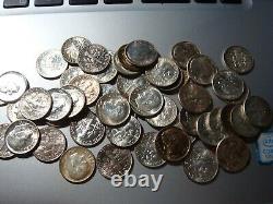 50 Silver Dimes $5 Face Value all uncirculated and with various toning