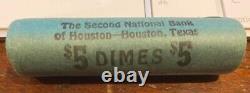 50 (full original roll) OBW Uncirculated 1951-D 90 % Silver Roosevelt Dimes