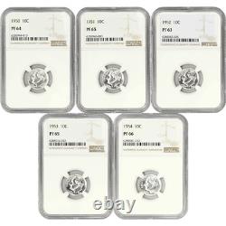 5 Coin Proof Set Roosevelt Dimes 10c SILVER Proof Coins? NGC Graded