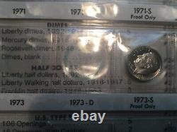 5 SILVER 1961 PCGS PR69DCAM FDR DIME Album HARCO 2 MINT SET 1972 26 Coin Lot