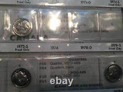 5 SILVER 1961 PCGS PR69DCAM FDR DIME Album HARCO 2 MINT SET 1972 26 Coin Lot