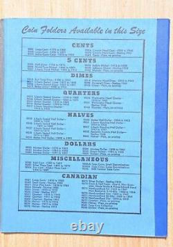 90% Silver, Roosevelt Dime folder withcoins starting 1946, Whitman. Missing 1955