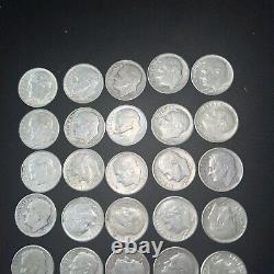 90% Silver Roosevelt Dimes $5Face Value Roll of 50 coins