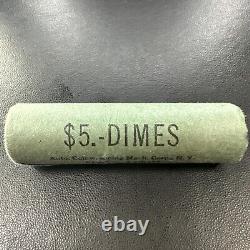 BU UNC MS 1961 Roosevelt Dime Roll, Bank Wrapped BU, 50 Coins OBW