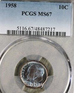 Beautifully Toned Uncirculated 1958 Roosevelt Dime PCGS MS67
