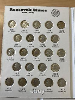 COMPLETE Set Silver/Clad Roos. Dimes 1946 2023 + 2024D in EM Coin Folders