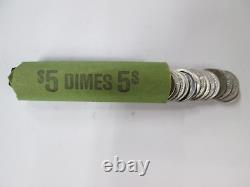 Complete Roll, 90% Silver, Roosvelt Dimes, 50 Count