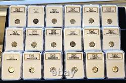 Complete Roosevelt Silver Dime Collection. NGC All MS 67- 1946-1964 MS & Proofs