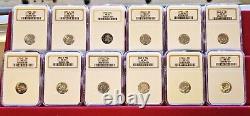 Complete Roosevelt Silver Dime Collection. NGC All MS 67- 1946-1964 MS & Proofs