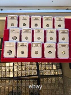 Complete Roosevelt Silver Dime Collection. NGC All MS 67- 1946-1964 MS & Proofs