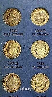 Complete Silver Roosevelt Dime Set 1946-1964