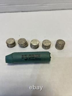 Full Roll (50) Silver Roosevelt Dimes $5 Face Value 90% Silver Coins Avg Circ
