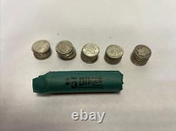 Full Roll (50) Silver Roosevelt Dimes $5 Face Value 90% Silver Coins Avg Circ