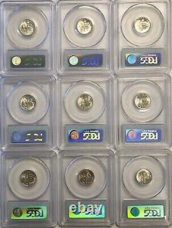 Lot (9) Different 1946 1956 Roosevelt Silver Dimes PCGS MS66 Omaha Bank Hoard