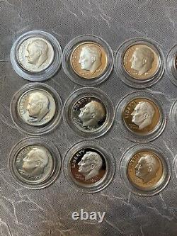 Lot Of 28 Mixed Date Silver Proof Roosevelt Dimes