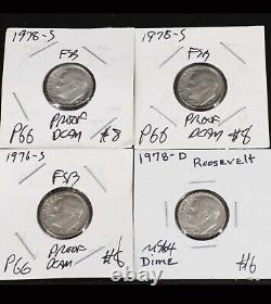 Lot Of 41 Proof DCAM and Uncirculated Roosevelt Dimes FSB
