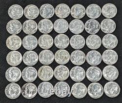 Lot Of 42 Bright Uncirculated 90% Silver Dimes 1960s