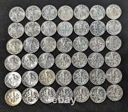 Lot Of 42 Bright Uncirculated 90% Silver Dimes 1960s