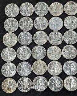 Lot Of 42 Bright Uncirculated 90% Silver Dimes 1960s