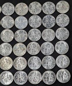 Lot Of 42 Bright Uncirculated 90% Silver Dimes 1960s