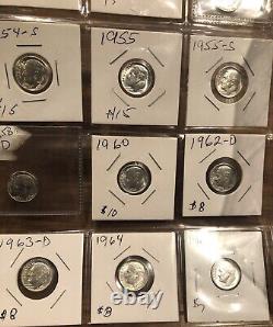 Lot of 15 1946-1963 BU Silver Roosevelt Dimes, Exceptional Mixed Group