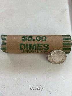 Lot of 50 Roosevelt Dimes Mixed dates and Mixed Mint Marks 90% Silver