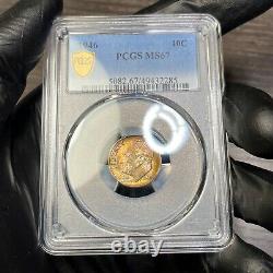 MS67 1946 10C Roosevelt Silver Dime, PCGS Trueview- Pretty Rainbow Toned