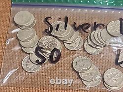 Mixed Year 90% Silver Roosevelt Dimes Roll 50 Coin Lot 3