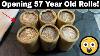 Opening Original Bank Rolls Of Silver Coins Half Dollars