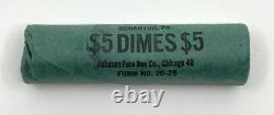 Original 1957-Bank Wrapped $5.00 Dime Gem B. U. Roll Scranton, PA