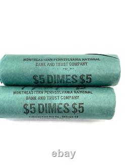 Original 1961,1961-D-Bank Wrapped $5.00 Dime Gem B. U. Rolls