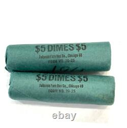 Original 1961,1961-D-Bank Wrapped $5.00 Dime Gem B. U. Rolls