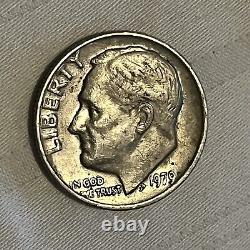 Rare 1979 Roosevelt Dime with No Mint Mark Good Condition