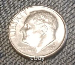 Rare American 1989D Dime with full bands reverse on torch and great definition
