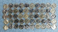 Roll of 1958 Proof Roosevelt Silver Dimes, 50 Semi Key Coins, $5 Face, Many Gems
