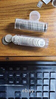 Roll of 25 Roosevelt Dimes 90% Silver circulated condition