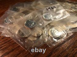 Roll of 46 1960 Roosevelt Dime 90% Silver Proof Original Proof Set Cello