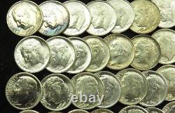 Roll of 50 1961 1963 1964 P D Uncirculated 90% Silver Roosevelt Dime BU