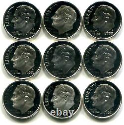 Roll of 50 GEM PROOF CAMEO 2000-S SILVER Roosevelt DIMES Free Shipping