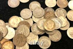 Roll of USA Roosevelt Silver Dimes 1946-1964. Free Shipping