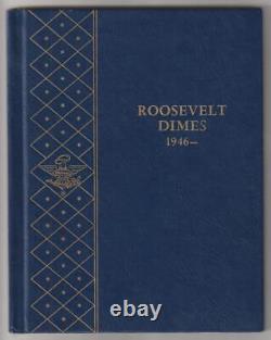 Roosevelt Dime 1946-1964 Near Set 47 of 48 Coins Whitman Album Circulated 90%