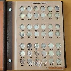 Roosevelt Dime 1946-2012 PDS + Silver Proofs Complete Set Toned Album 209 Coins