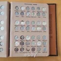 Roosevelt Dime 1946-2012 PDS + Silver Proofs Complete Set Toned Album 209 Coins