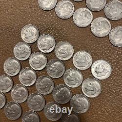 Roosevelt Dime Roll 90% Silver 50 Coins 1946-1964 Assorted years Uncertified