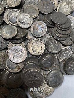 Roosevelt Dimes 10 Full rolls (500 dimes) Circulated 90% Silver