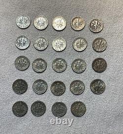 Roosevelt Dimes 1948-1964 90% Silver Lot of 24